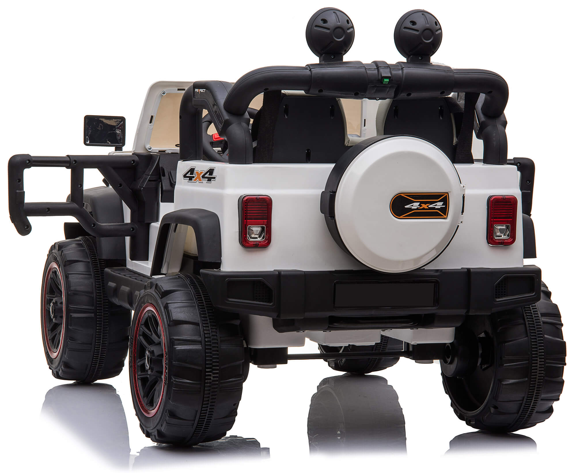 Macchina Elettrica per Bambini 2 Posti Maxi Fuoristrada 12V Happy Kids Bianca