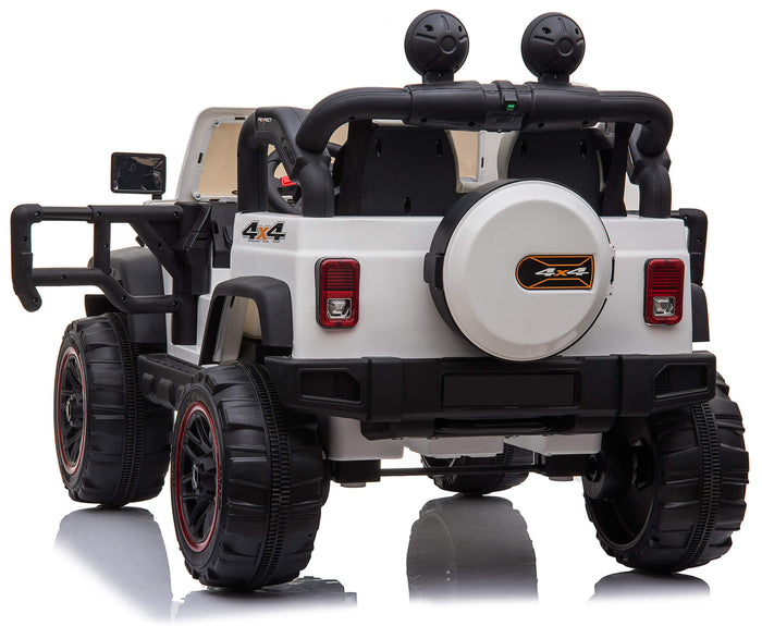 Macchina Elettrica per Bambini 2 Posti Maxi Fuoristrada 12V Happy Kids Bianca