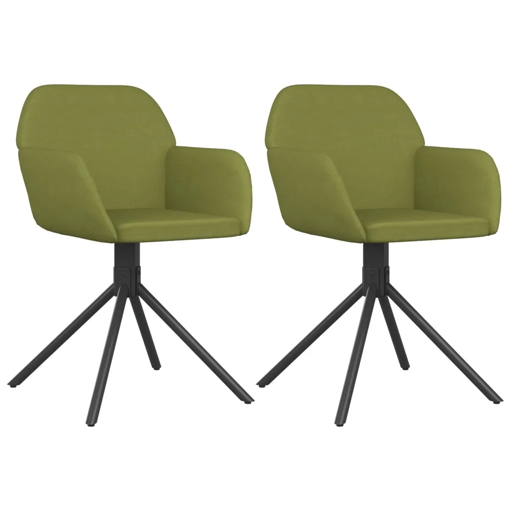 Sedie da Pranzo Girevoli 2 pz Verde Chiaro in Velluto cod mxl 18065