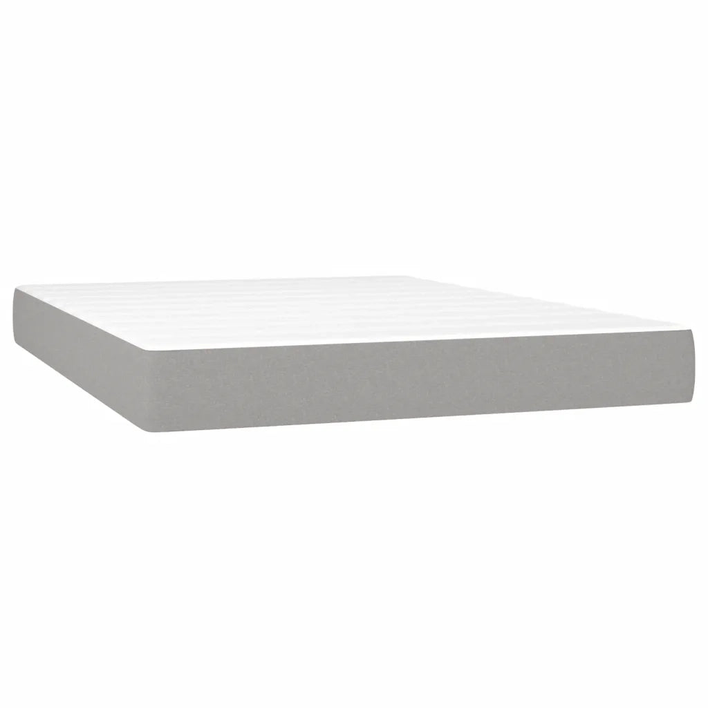 Letto a Molle Materasso e LED Grigio Chiaro 140x190 cm Tessuto 3132989