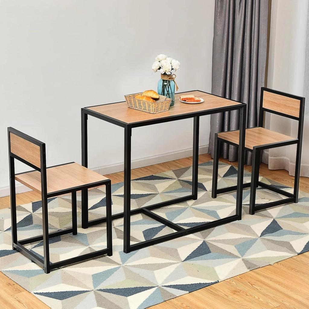 Set di Tavolo da Bar da 3 Pezzi, Set 3 Pezzi con 2 Sedie e Tavolo, Piccolo Tavolo da Cucina per 2 Persone, Tavolo da Bistrò, 3 Colori