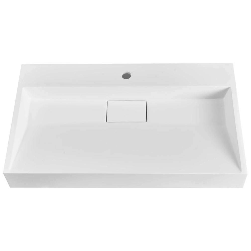 Lavabo bagno classico rettangolare in ceramica finitura lucida 80 x 48 cm Bianco Lavello da bagno rettangolare