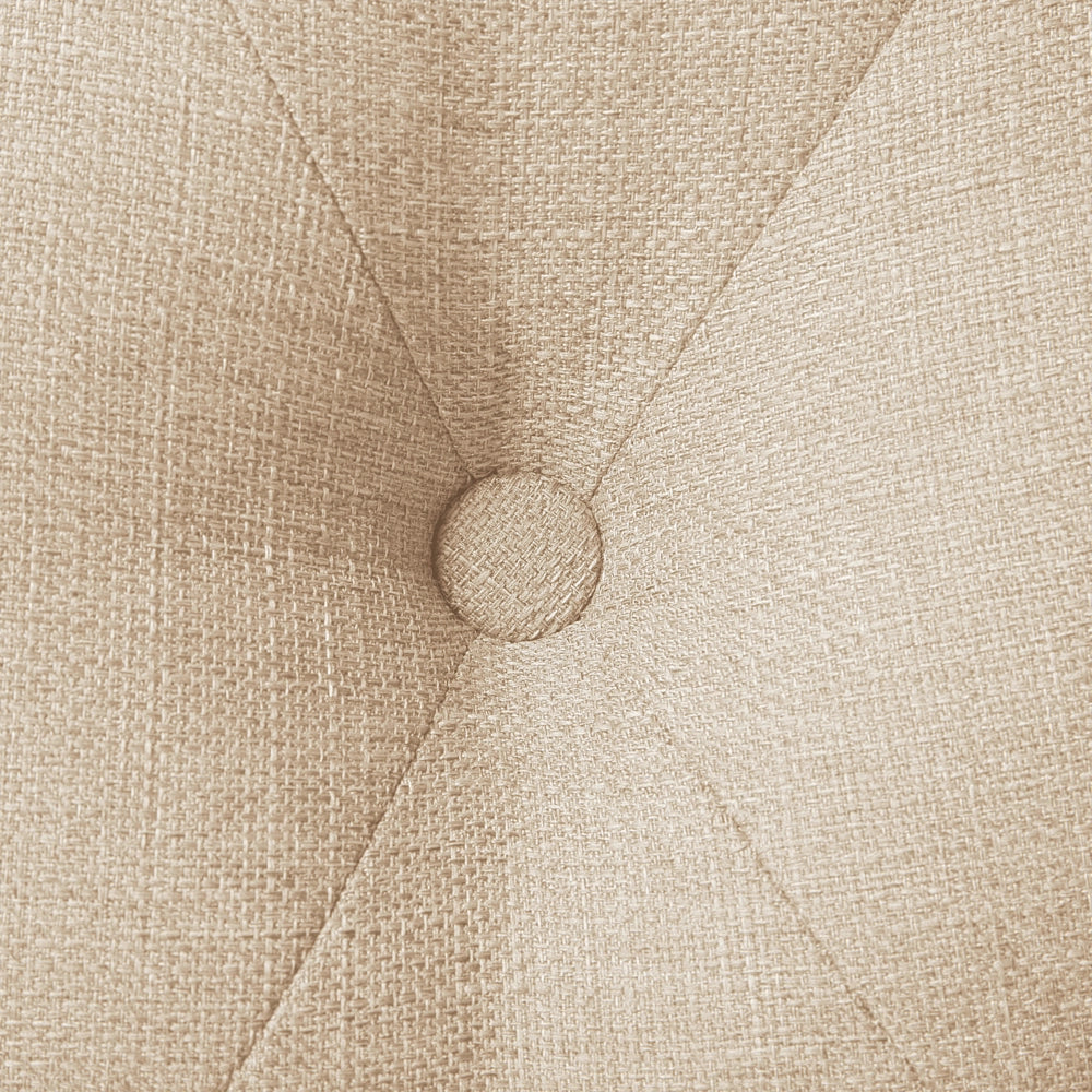 Letto a doghe Tessuto in poliestere beige Poggiatesta imbottito trapuntato 160 x 200 cm Design moderno