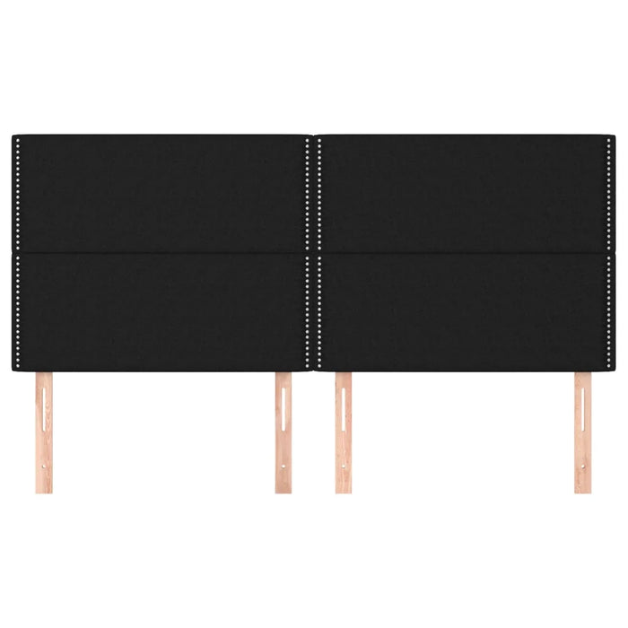 Testiere 4 pz Nero 100x5x78/88 cm in Tessuto