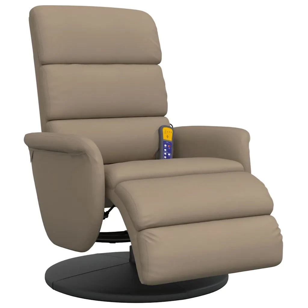 Poltrona Reclinabile Massaggi Poggiapiedi Cappuccino Similpellecod mxl 133480