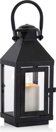 Lanterna funeraria resistente all'umidità: lanterna in metallo nero per giardino, alta 22 cm, grande lanterna funeraria, lanterna per candela in pilastra, candelabro vintage per Halloween