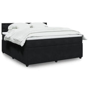 Giroletto a Molle con Materasso Nero 180x200 cm in Velluto 3290120