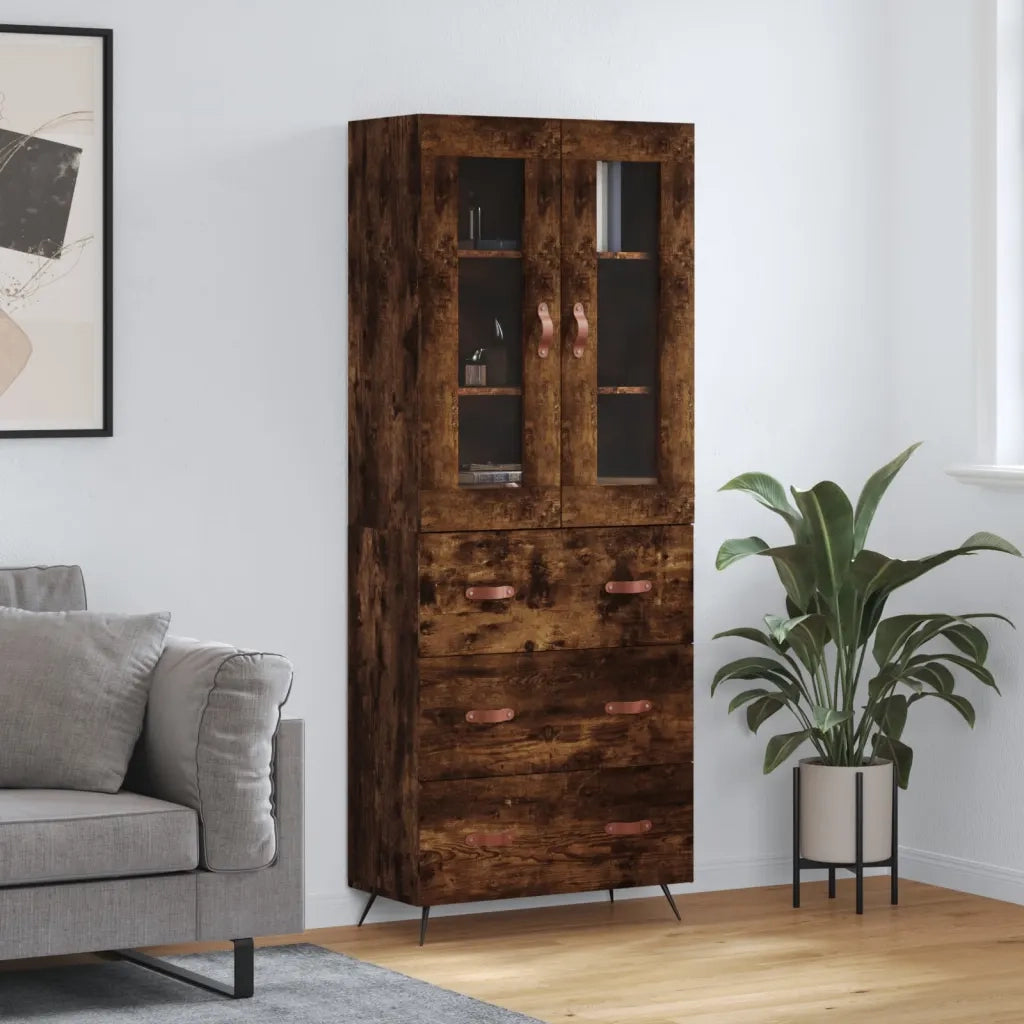 Credenza Rovere Fumo  69,5x34x180 cm in Legno Multistrato 3198382