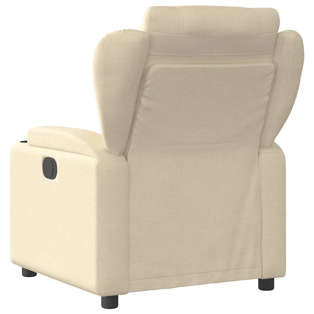 Poltrona Reclinabile Massaggiante Elettrica Crema in Tessuto 3204479