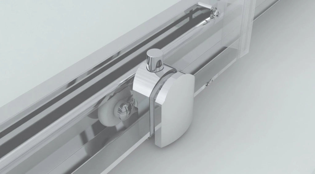 Box doccia a nicchia 140 cm porta scorrevole apertura centrale H195 cm LISA Cromato