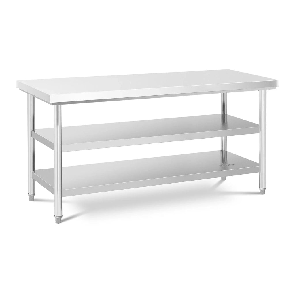 Tavolo da lavoro in acciaio inox piano da macelleria professionale (60 x 180 cm 3 livelli portata 600 kg) professionale 14_0005082
