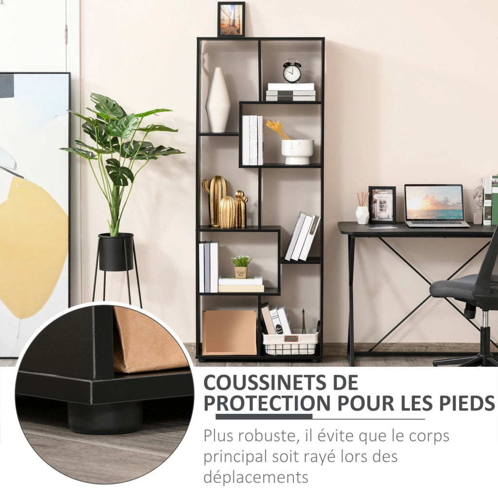 Libreria a zig zag design moderno ¨C Xylo ¨C nero 70x24x178 cm