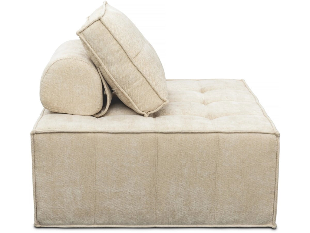 Set di 2 poltrone componibili in tessuto testurizzato "Velluto" - Beige