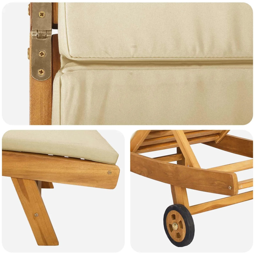 Lettino da sole Marrone e Beige Poliestere 42032686