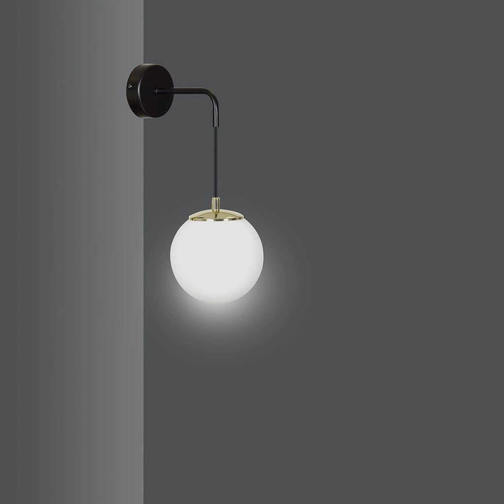 Lampada da parete OGNIS in acciaio nero opaco e vetro