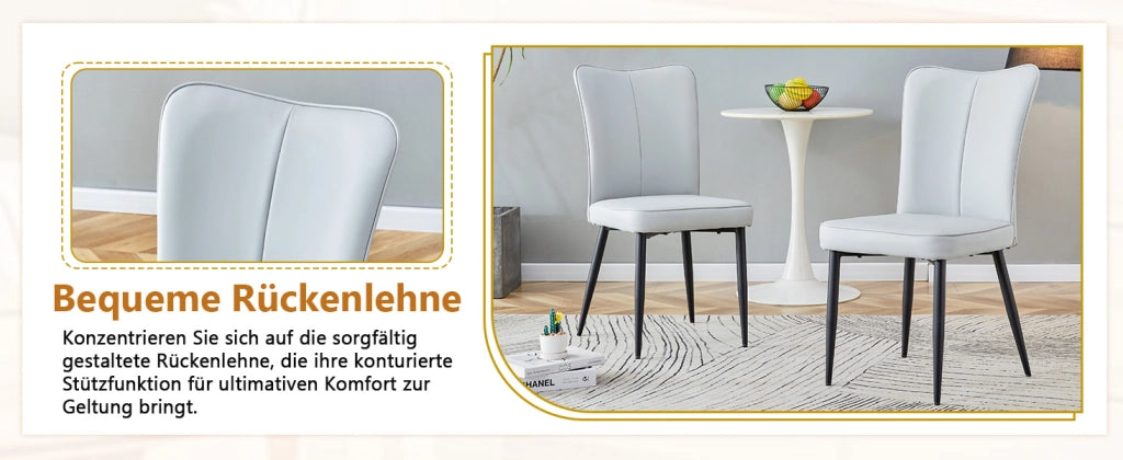 Tavolo da pranzo per 4 persone con vano portaoggetti e 4 sedie in PU per soggiorno e cucina 160 cm