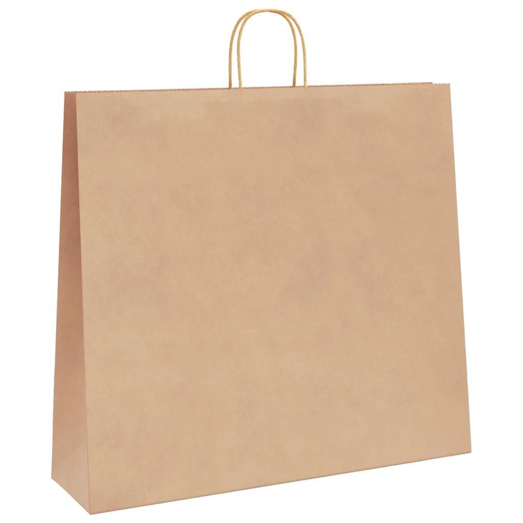 Sacchetti di Carta 250 pz con Manici Marrone 54x15x49 cm