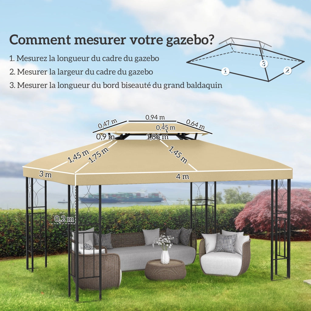Telo per gazebo 3x4 m ¨C Minimal ¨C Poliestere 180 g/m2 beige