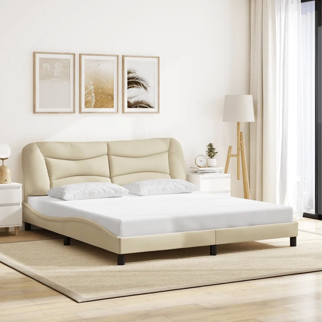 Giroletto senza Materasso-Struttura Letto Hvar Crema 180x200 cm in Tessuto