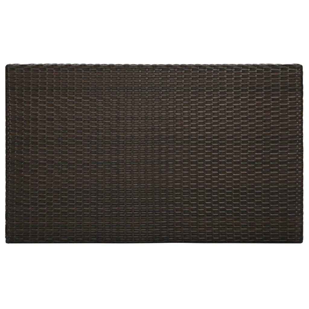 Tavolo da Bar da Giardino Marrone 100x60,5x110,5 cm Polyrattan 45873