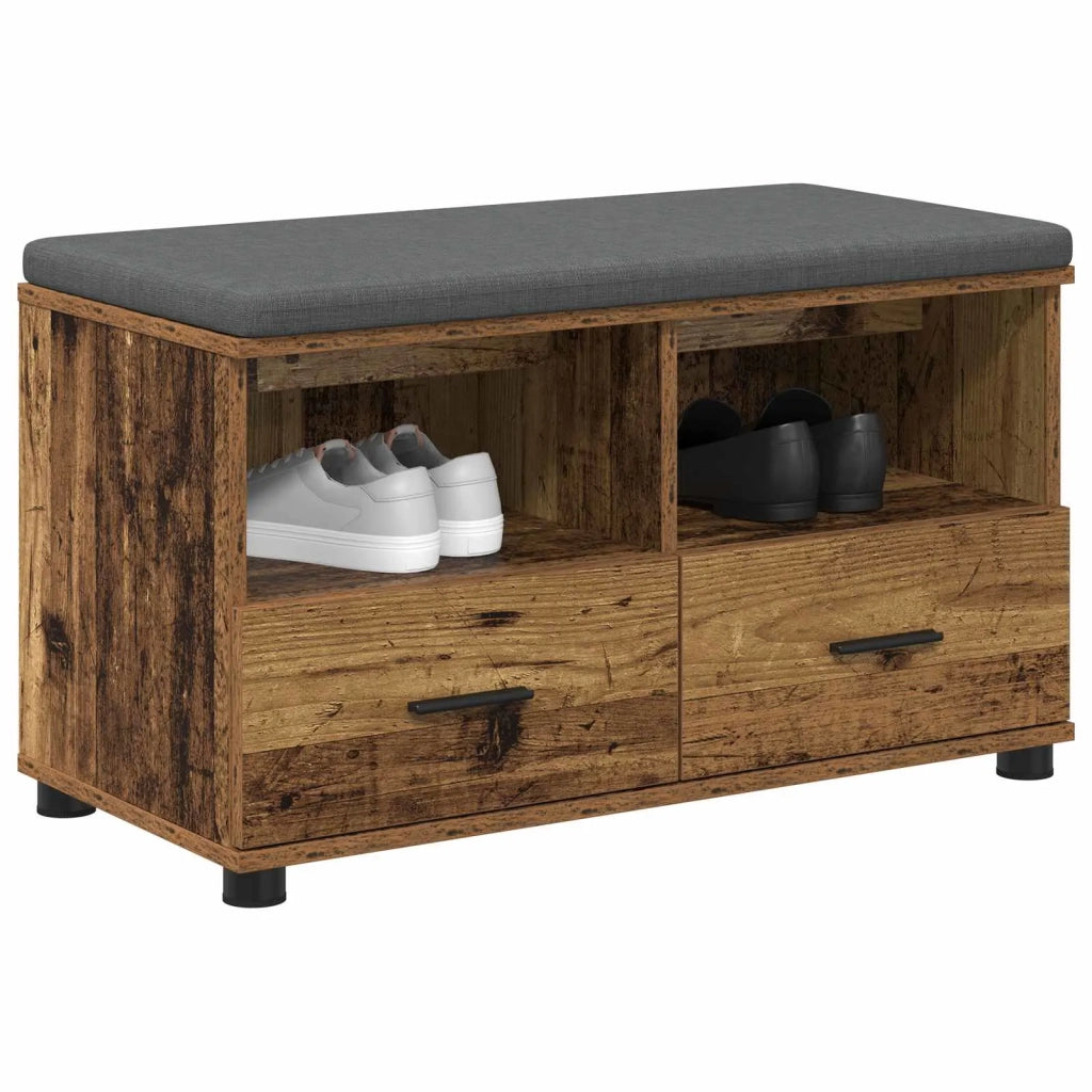 Panca per ingresso con cuscino-Sgabello-Panca da Corridoio Legno vecchio 80 x 38 x 46 cm 900872