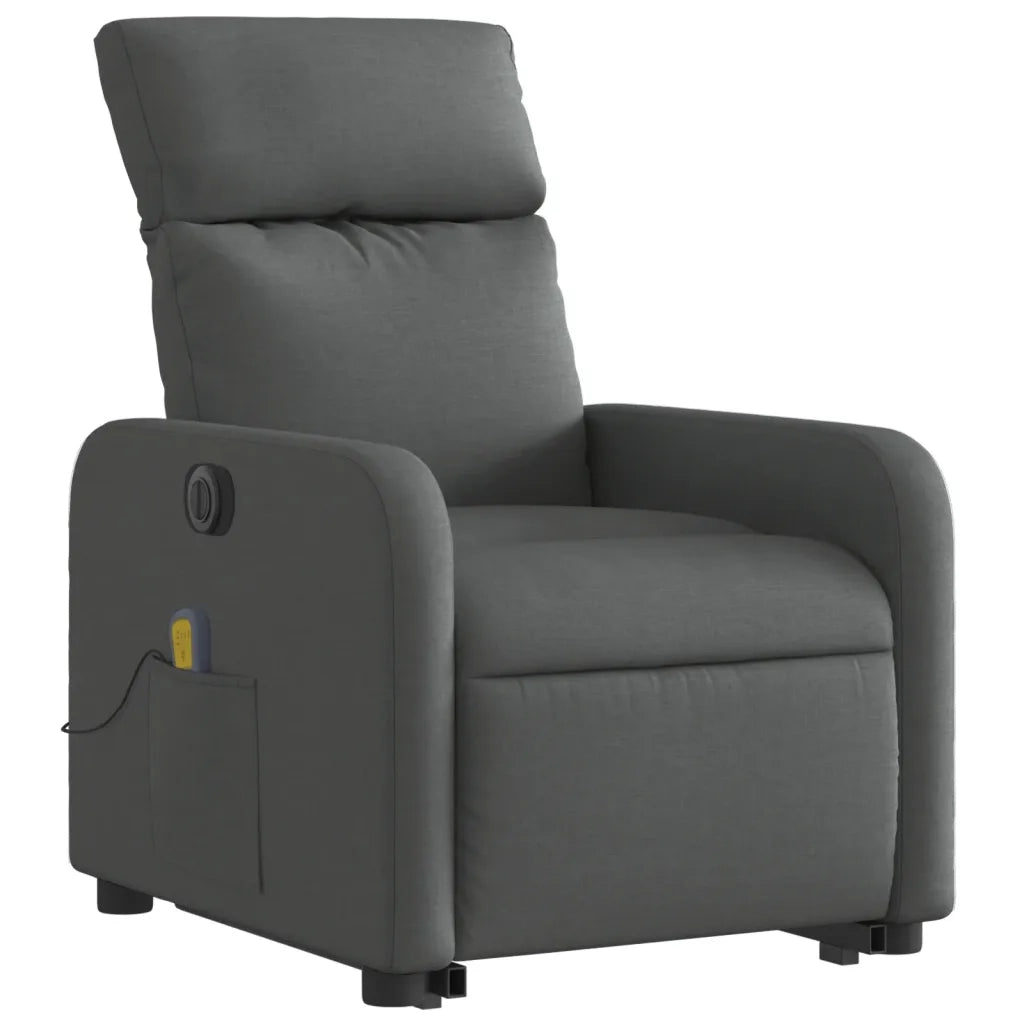 Poltrona Alzapersona Massaggi Elettrica Grigio Scuro Tessuto 3206727