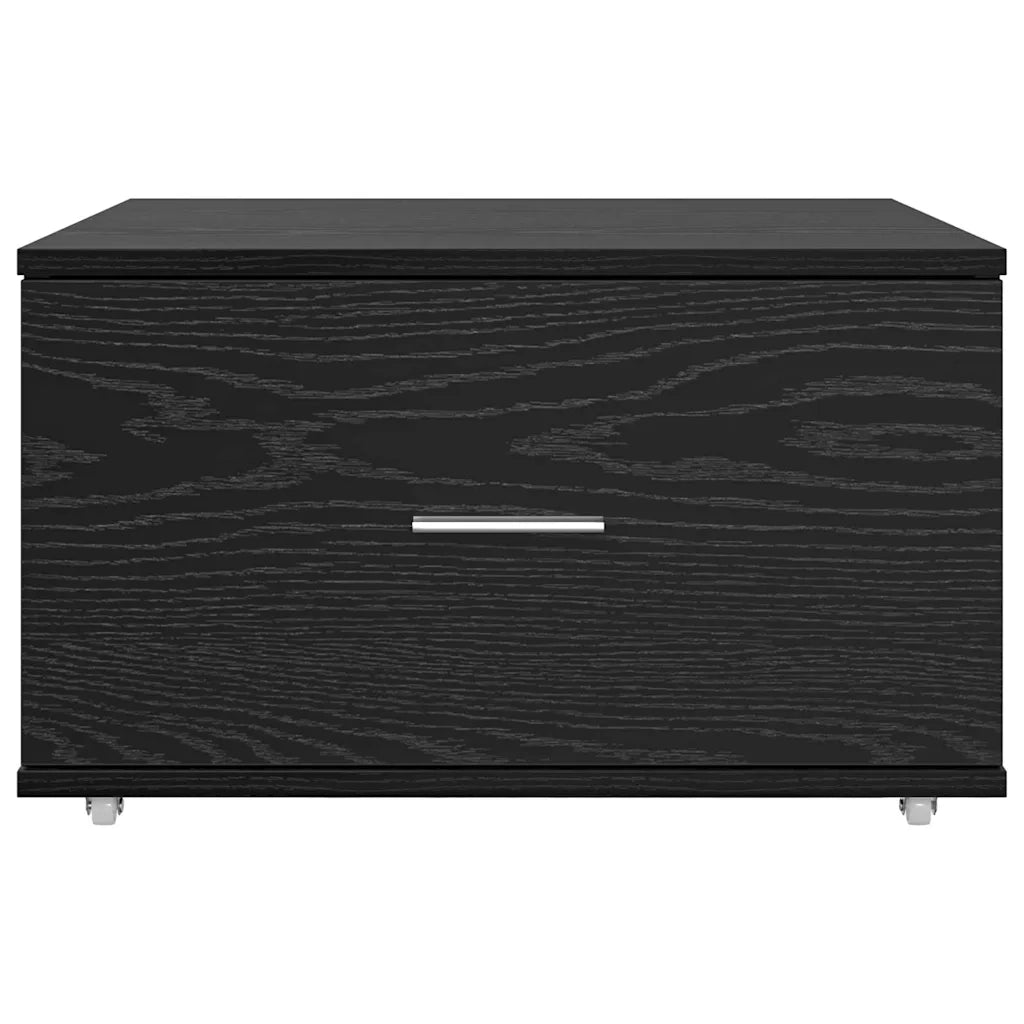 Comodo e moderno comò per ufficio o camera da letto 55 x 45 x 31 cm realizzato in legno composito di rovere nero 02_0052194