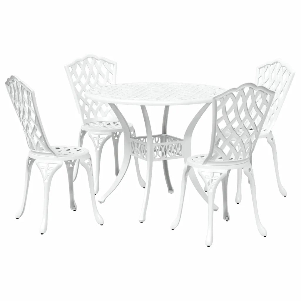 Set da Pranzo per Giardino 5 pcs Bianco Alluminio 3334710