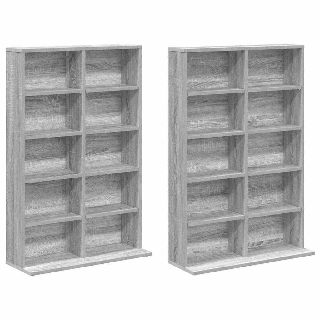 Mobile per CD 2 pz Sonoma grigio 65 x 23,5 x 97,5 cm 8012685