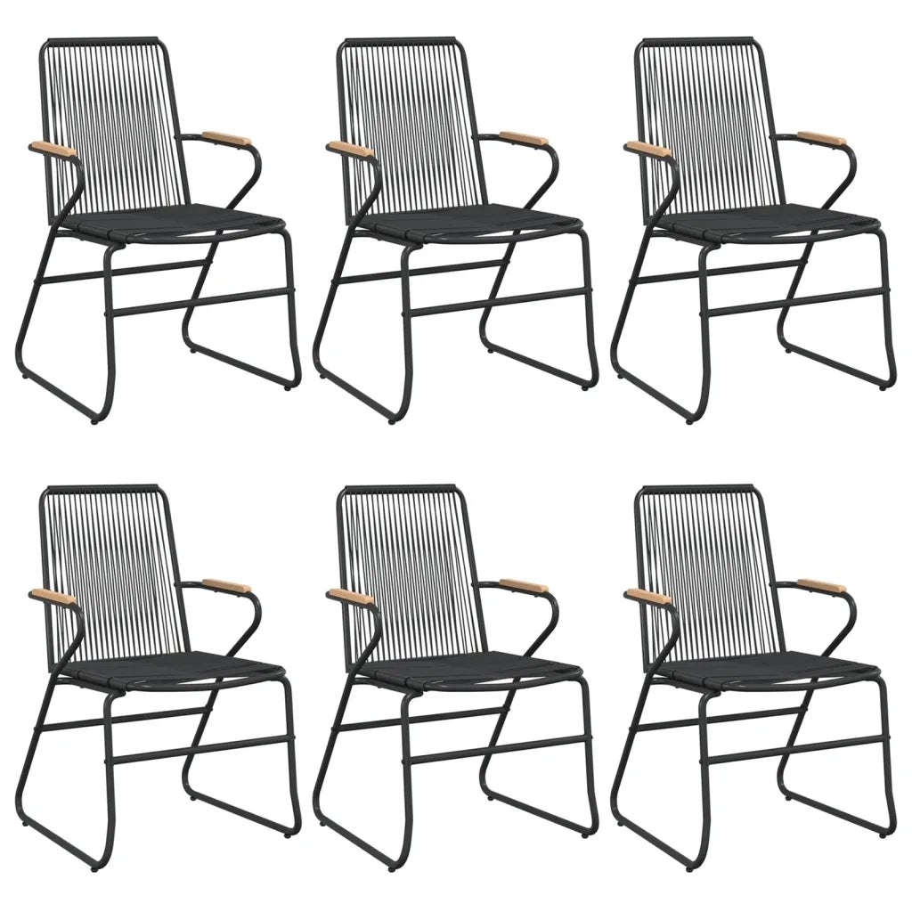Set da Pranzo da Giardino 7 pz Nero in Rattan PVC 3060271