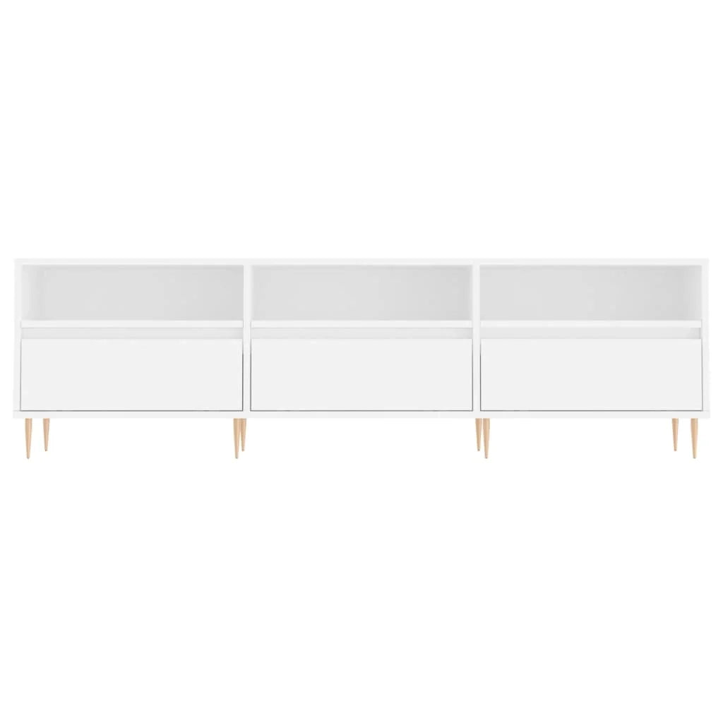 Mobile TV multimediale mensola TV credenza TV per sala da pranzo soggiorno camera da letto 150 x 30 x 44,5 cm legno ingegnerizzato bianco 02_0025970