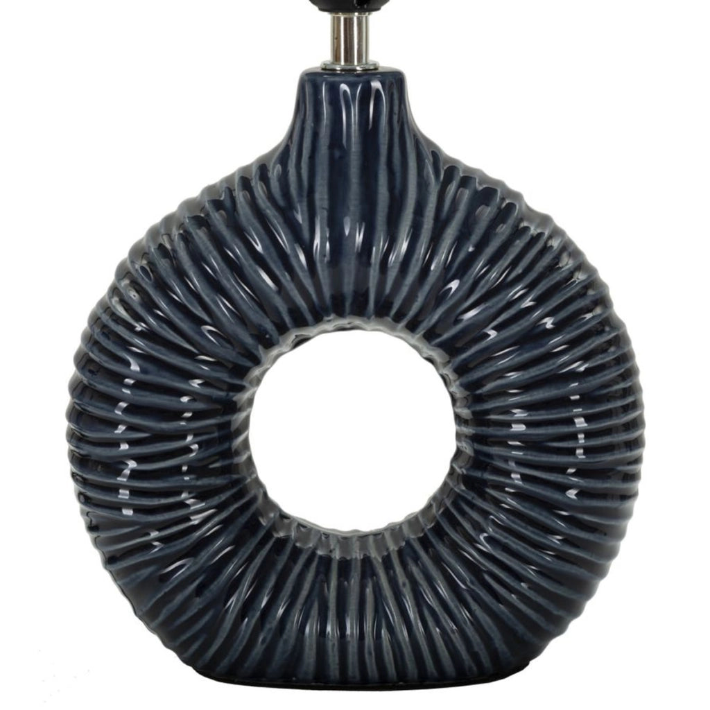 Lampada da Tavolo VKH92, Blu, Ceramica, 28,5x15x43 cm