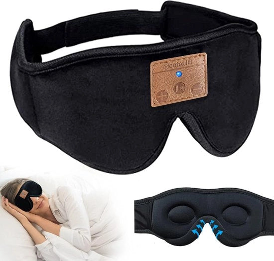 Slaapmasker con cuffia Bluetooth - aiuto al sonno per adulti e bambini - riduzione del rumore - sonno di qualità - nero
