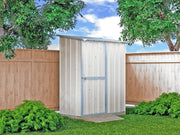 Casetta da giardino in lamiera di acciaio 155x100cm x h 192cm - 50kg - 1,55mq - BIANCO