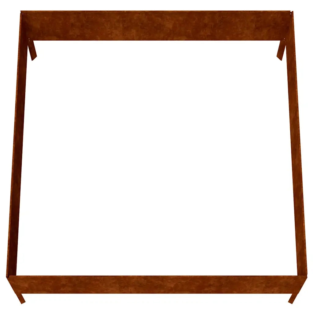 Fioriera Rialzata da Giardino 100x100x41 cm in Acciaio Corten