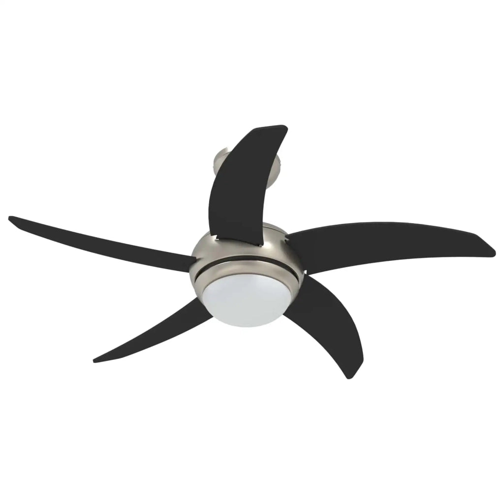Ventilatore da soffitto con luce e telecomando Ø 110 cm Nero 42035654