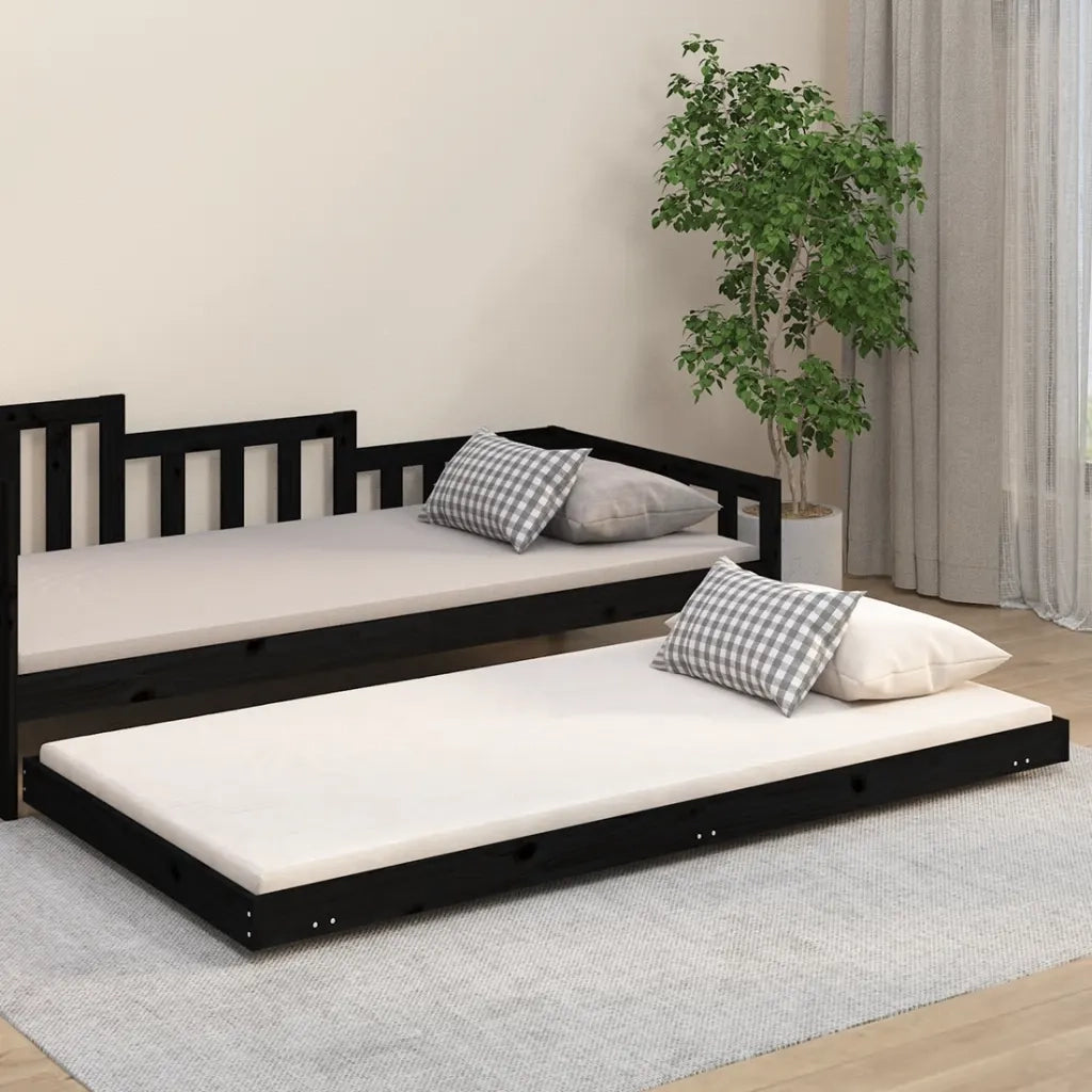 Giroletto Nero 100x200 cm in Legno Massello di Pino