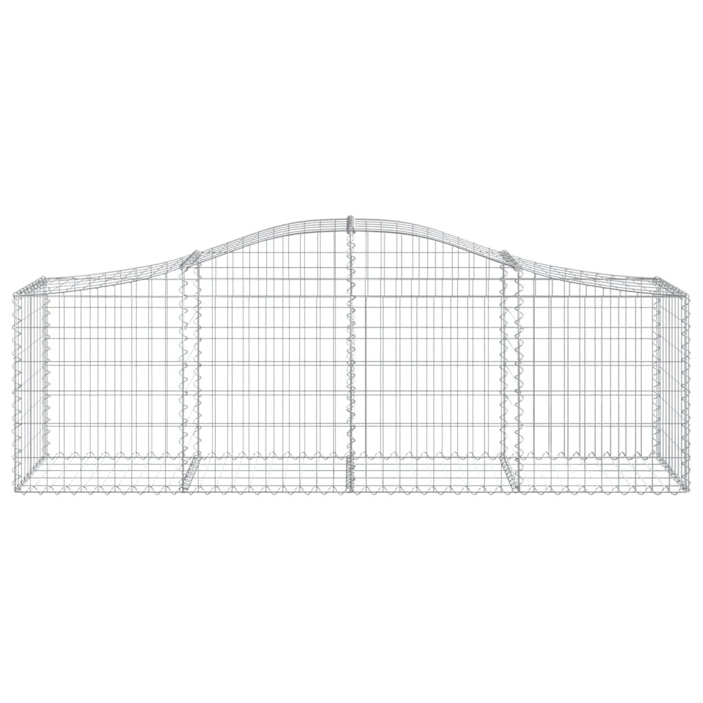 Set di 8 gabbioni ad arco per recinzione gabbia o muro di contenimento 200 x 50 x 60/80 cm ferro zincato argento 02_0041184