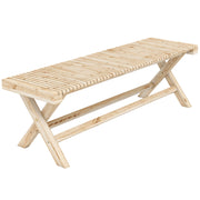 Panchina Giardino in Legno Massello ¨C zephmum ¨C Naturale 140x40x43 cm