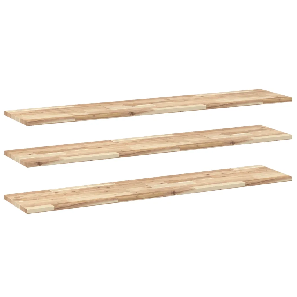 vidaXL Mensole da Parete 3 pz 120x30x2 cm Legno Acacia Non Trattato