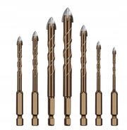 Set di Punte Elicoidali per Vetro e Ceramica – Acciaio di Alta Qualità, 7 Pezzi 3-12mm | Uscita Polvere Ottimizzata