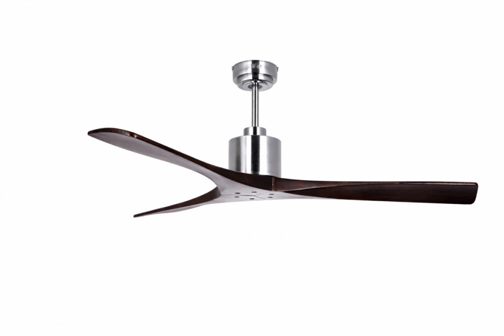 Vam Ventilatore da soffitto a risparmio energetico ZEN cromato pale di legno massiccio noce 137 cm telecomando 6 velocitÃ