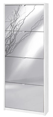 KIT SCARPIERA 4 ANTE CON RIBALTA E SPECCHIO FRONTALE H154 L63 P18 Cm FINITURA BIANCO OSSIDO SARMOG Sk554spk