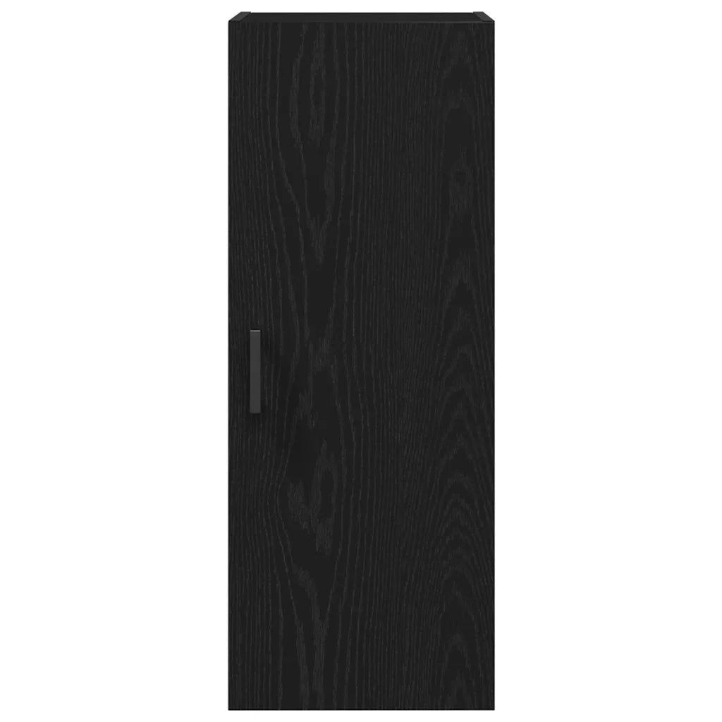 Armadietto a Muro | Mobiletto da Parete Rovere Nero 34,5x34x90 cm in Legno Massello