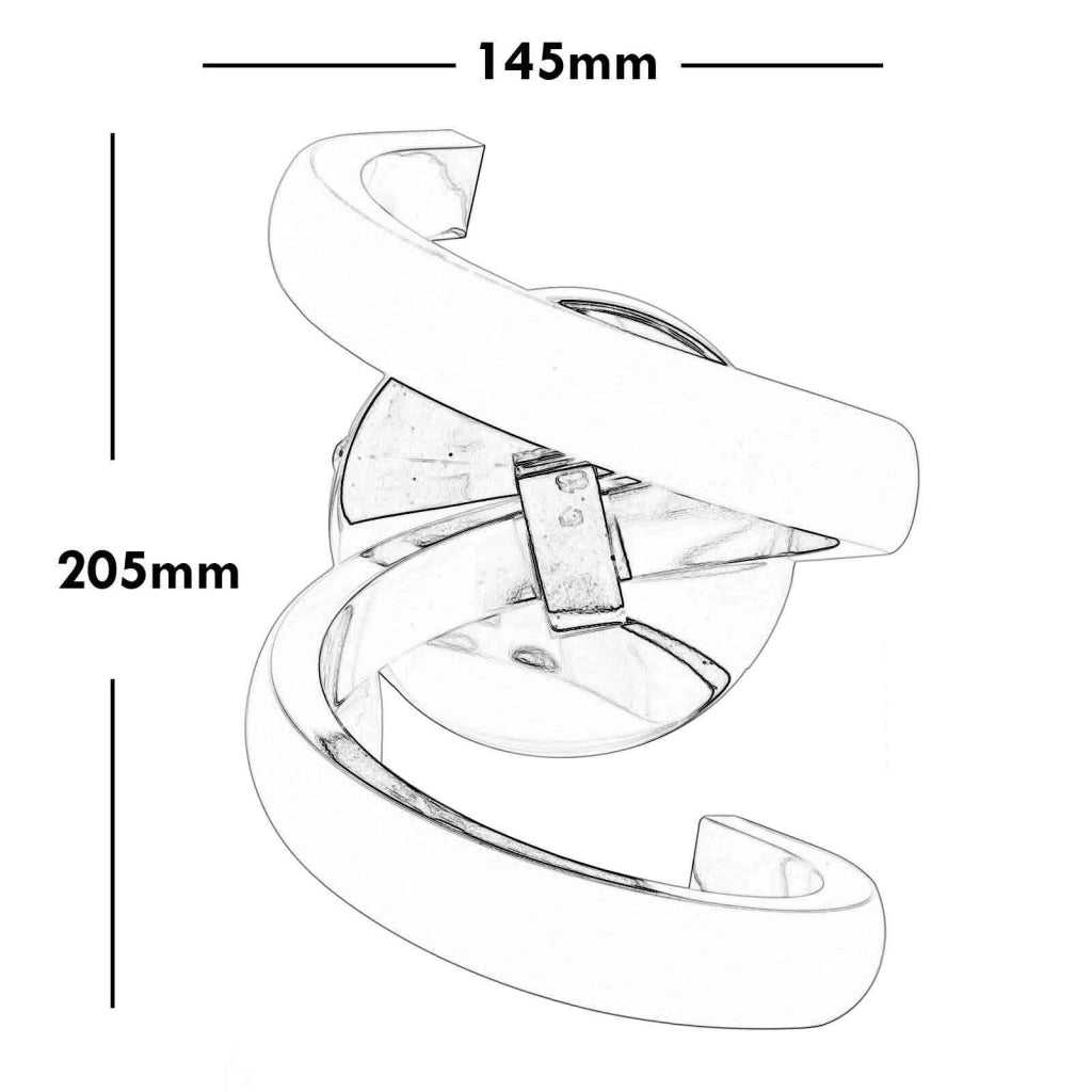 Applique LED lampada stilizzata 3 STEP parete curva spirale 9W resa 72W luce camera letto soggiorno salotto 230V