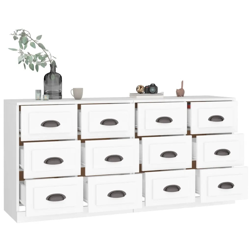 Credenze 2 pz Bianche in Legno Multistrato 3185279
