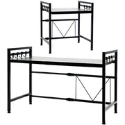 Trade Shop - Mensola Allungaile Da 40-65cm Salvaspazio Con 8 Ganci Per Appendere Utensili Arredo Casa - Nero