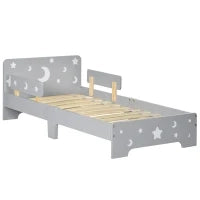 Letto per Bambini 3-6 Anni con Motivi a Stelle e Luna in Pannelli di MDF e Truciolato, 143x76x49 cm