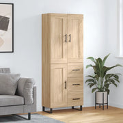 Credenza-Buffet-Armadio da cucina Rovere Sonoma 69,5x34x180 cm in Legno Multistrato 671911