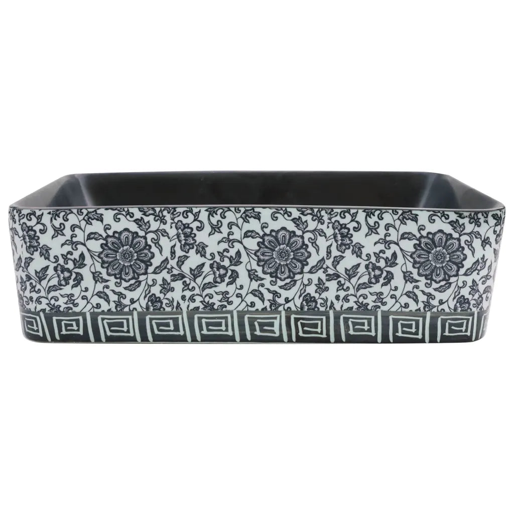 Lavabo Appoggio Nero e Blu Rettangolare 46x35,5x13 cm Ceramica 155071